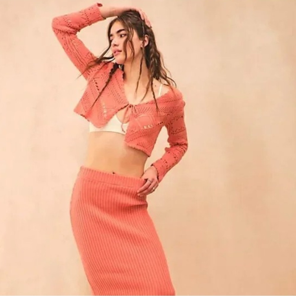 Free People‎ Beach Morgan Fauxchet Cropped Y2K Sweater - Picture 7 of 8